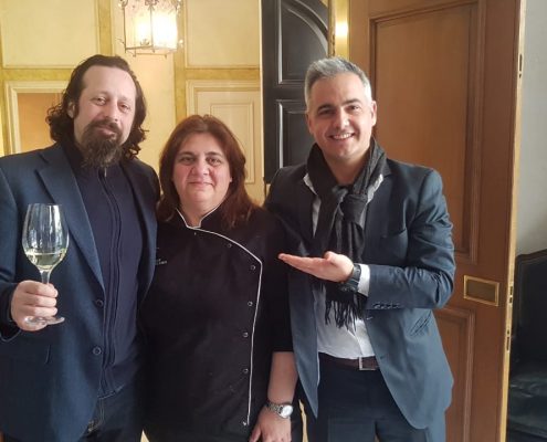 Marina Carluccio, chef de Faena Buenos Aires, junto a Daniel Rosa y Diego Gaona